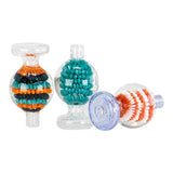 SMOQ GLASS PLYREX DESIGN BLOWN CARB CAP ASSORTED COLORS