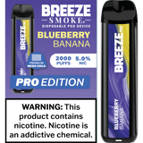 Breeze Smoke Pro Edition 6ML 2000 Puffs 1000mAh Prefilled Synthetic Nicotine Salt Pod Device With Mesh Coil Technology