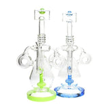 SMOQ GLASS 12 INCH BILATERAL FLAXY DESIGN INLINE ROTATOR MARC WATERPIPE