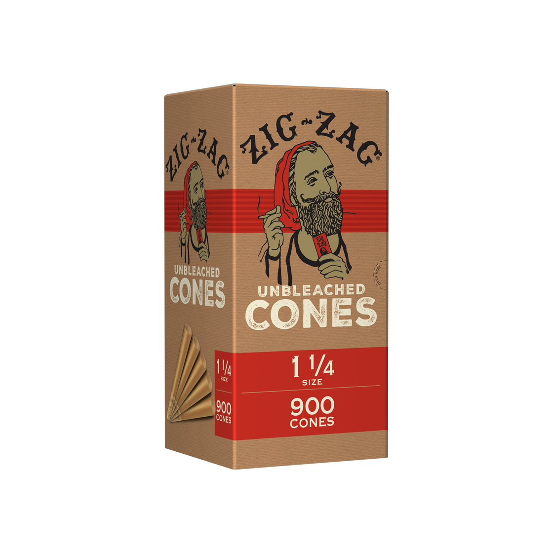 ZIG ZAG UNBLEACHED BULK 1 1/4 CONES 900CT / CARTON