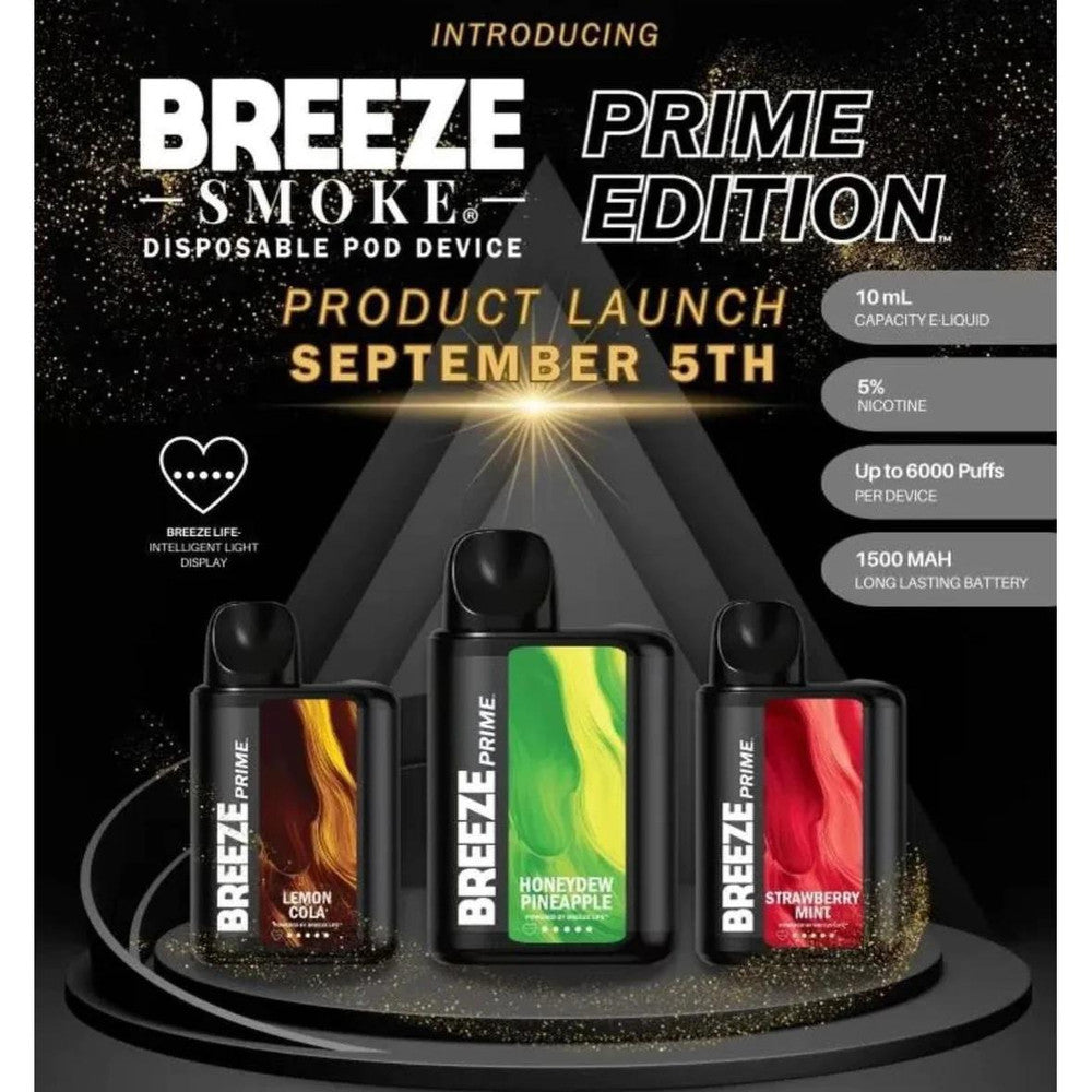 BREEZE PRIME EDITION 5% DISPOSABLE (50ML) 6K PUFFS