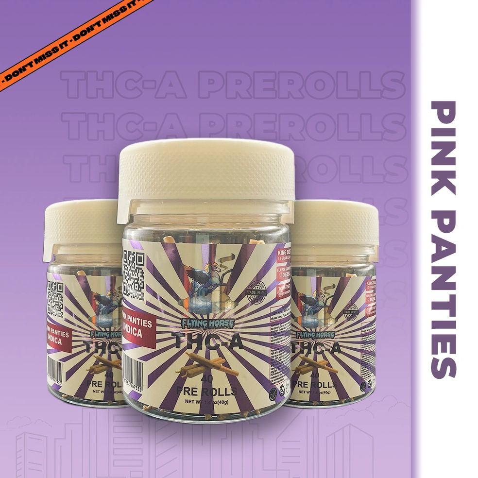 FLYING HORSE THC-A PRE ROLLS JOINTS 40CT JAR