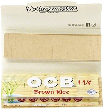 OCB BROWN RICE UNBLEACHED ROLLING PAPER + TIPS