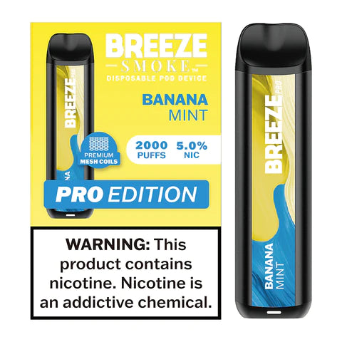 Breeze Smoke Pro Edition 6ML 2000 Puffs 1000mAh Prefilled Synthetic Nicotine Salt Pod Device With Mesh Coil Technology