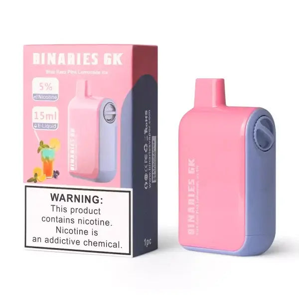 Binaries 6K 15ML 6000 Puffs 650mAh Adjustable Airflow Prefilled Nicotine Salt Rechargeable Disposable Device With Mesh Coil By Horizon Tech