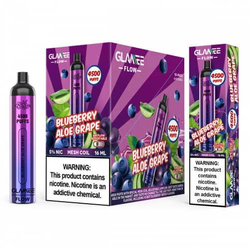 Glamee Flow 16ML 4500 Puffs 2200mAh Prefilled Nicotine Salt Disposable Device With Mesh Coil & Adjustable Airflow