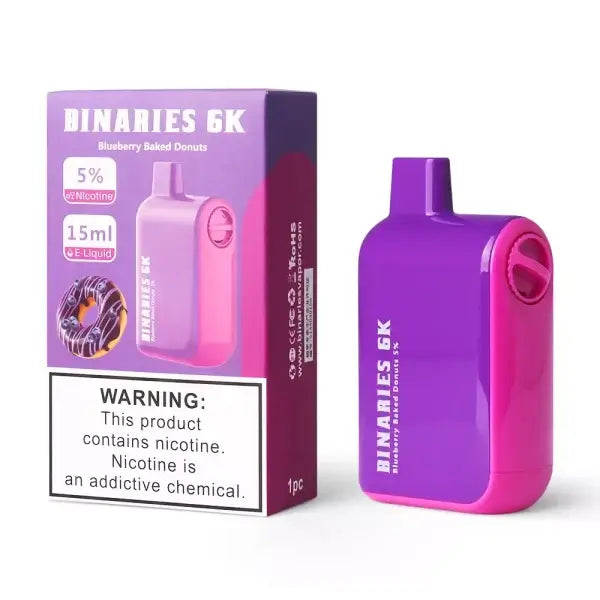 Binaries 6K 15ML 6000 Puffs 650mAh Adjustable Airflow Prefilled Nicotine Salt Rechargeable Disposable Device With Mesh Coil By Horizon Tech