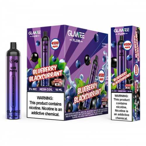 Glamee Flow 16ML 4500 Puffs 2200mAh Prefilled Nicotine Salt Disposable Device With Mesh Coil & Adjustable Airflow