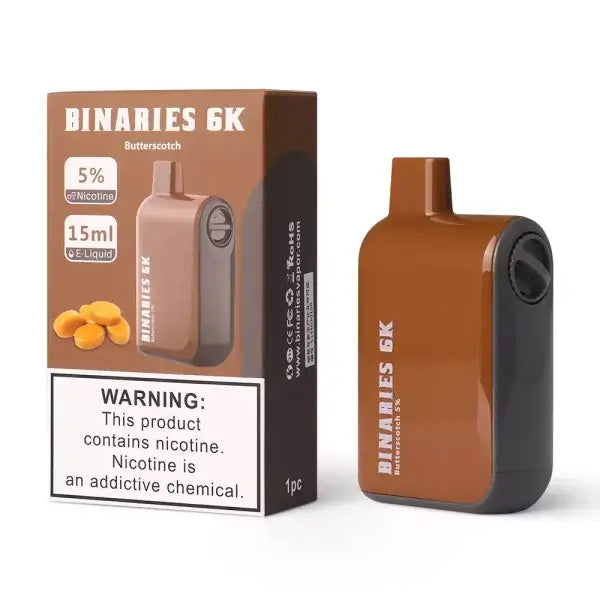 Binaries 6K 15ML 6000 Puffs 650mAh Adjustable Airflow Prefilled Nicotine Salt Rechargeable Disposable Device With Mesh Coil By Horizon Tech