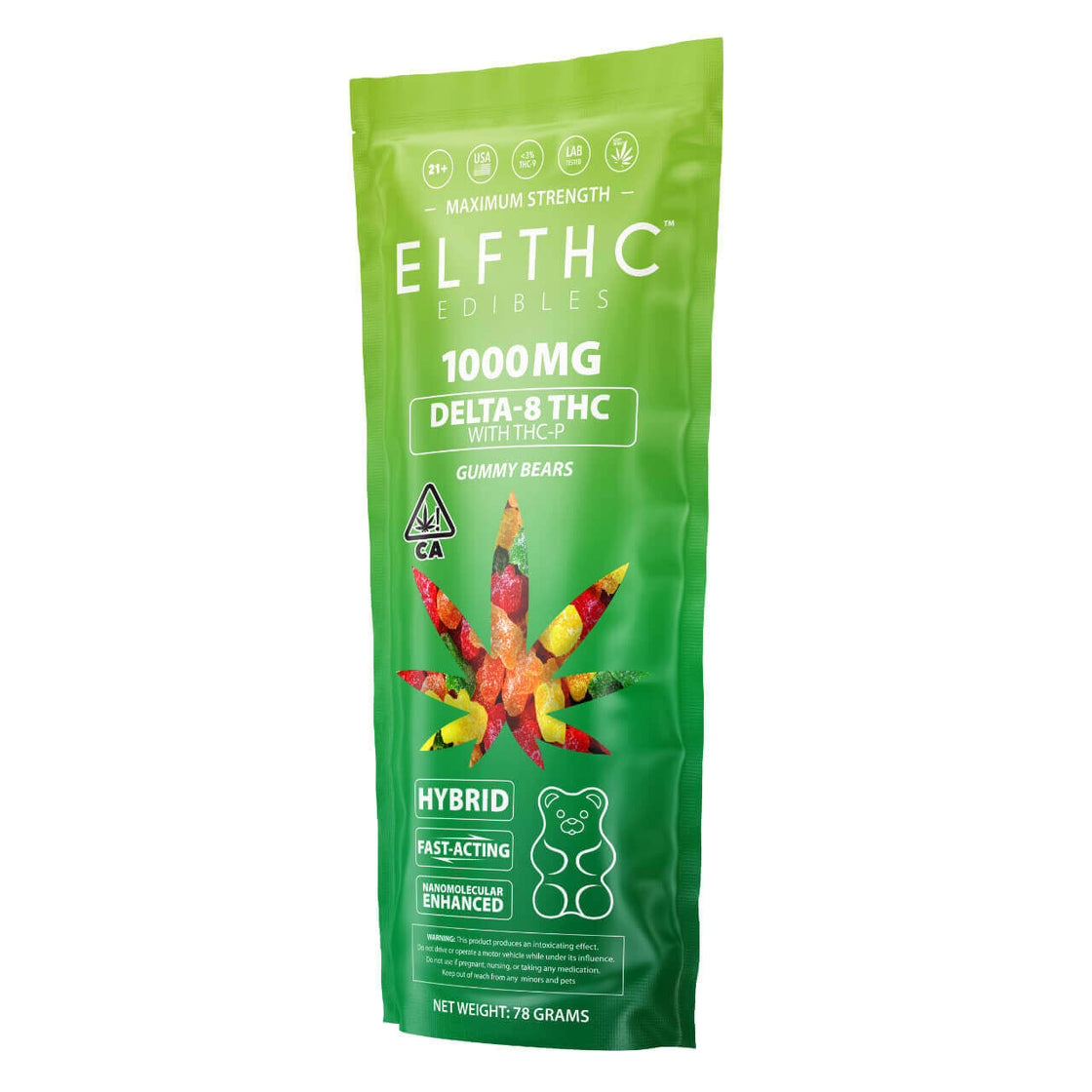 ELFTHC DELTA 8 THC WITH THC-P 1000MG GUMMIES