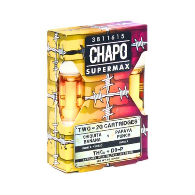 EXTRAX CHAPO SUPERMAX THCA + D9-P WITH D8 LIVE RESIN 2GM DUO CART