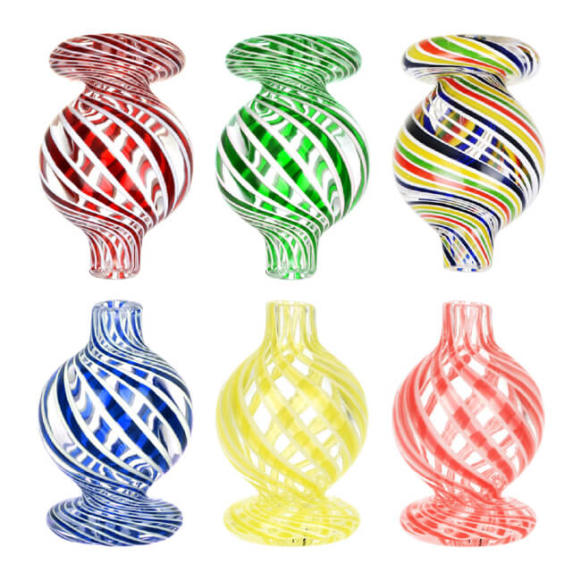 SMOQ GLASS 2 INCH ROUND GLASS CARB CAP ASSORTED COLORS