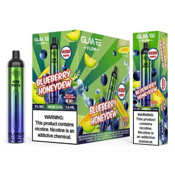 Glamee Flow 16ML 4500 Puffs 2200mAh Prefilled Nicotine Salt Disposable Device With Mesh Coil & Adjustable Airflow