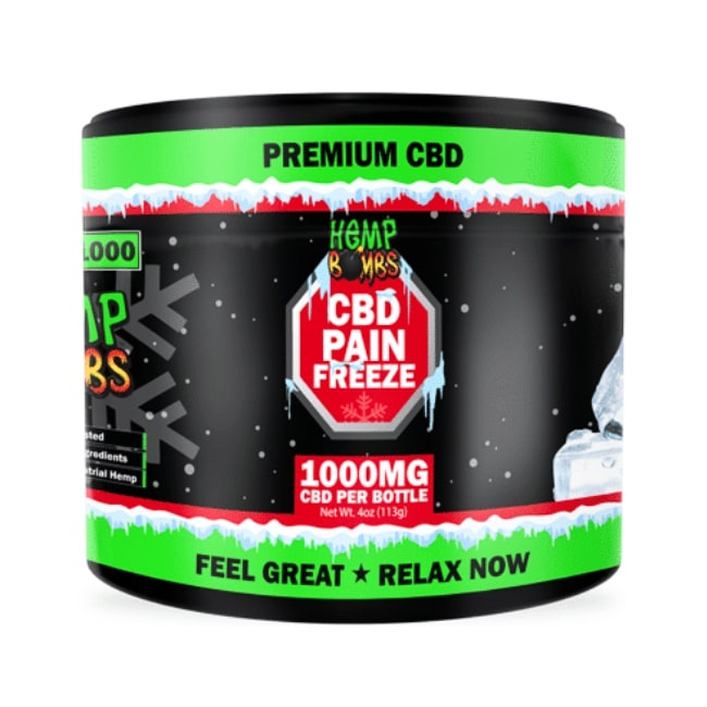 HEMP BOMBS PREMIUM CBD PAIN FREEZE 1000MG 4OZ JAR