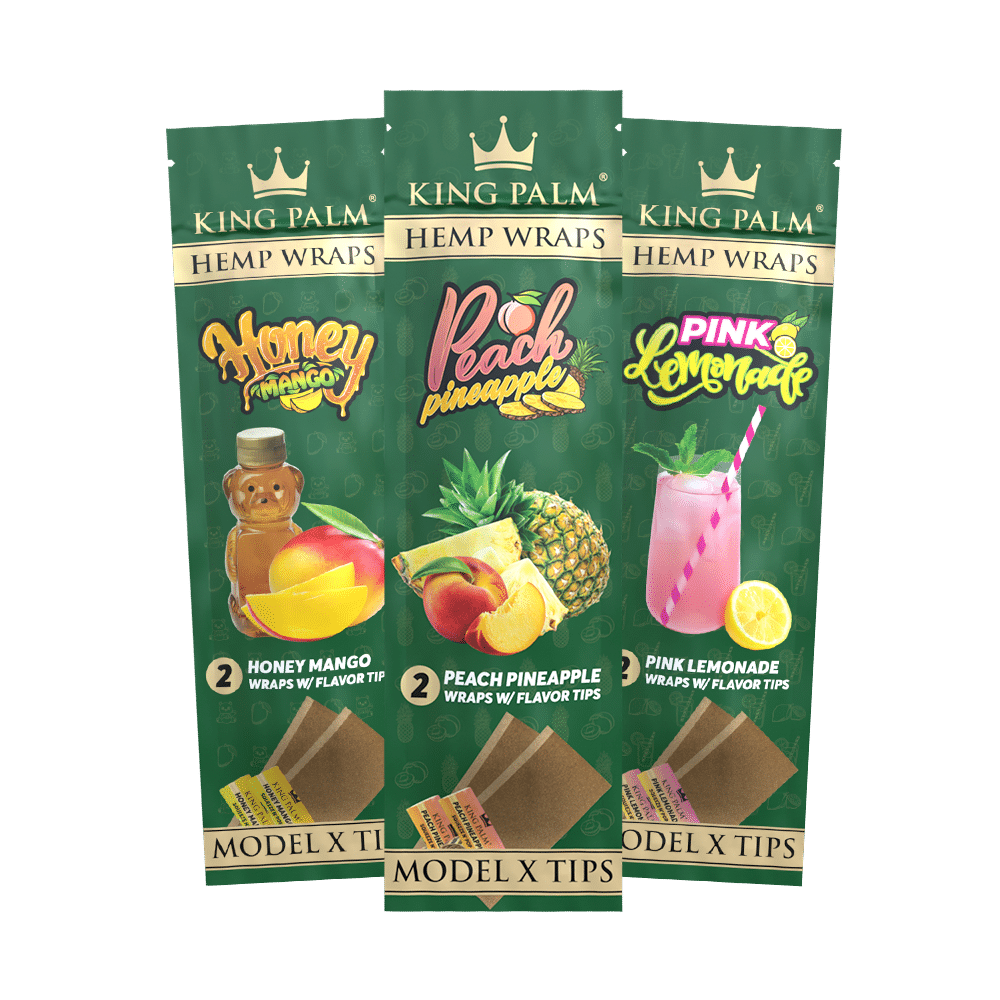 KING PALM HEMP WRAPS WITH FLAVOR TIPS 2PK