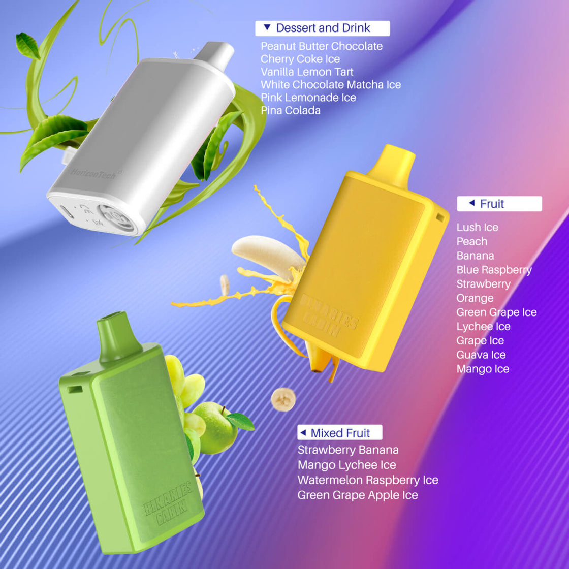 Horizon Binaries Cabin 20ML 10,000 Puffs 650mAh Prefilled Nicotine Salt Rechargeable Disposable Device With Mesh Coil & Leather Design