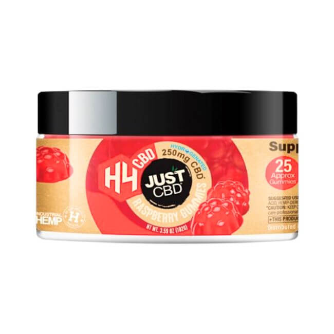 JUST H4 CBD RASPBERRY 250MG GUMMIES JAR