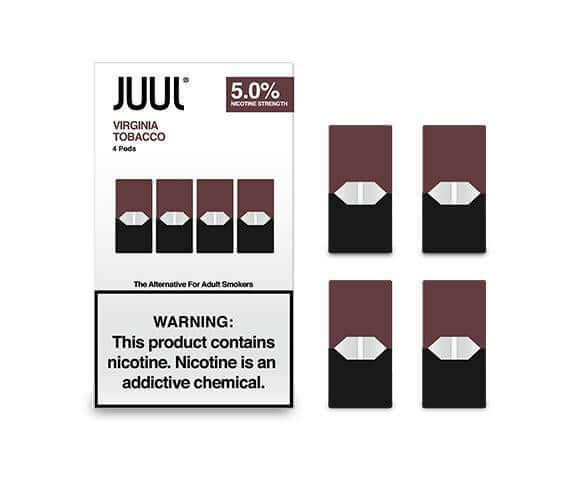 Juul Tobacco and Menthol Pre-filled Replacement 5% Nicotine Salt Pods - Pack of 4