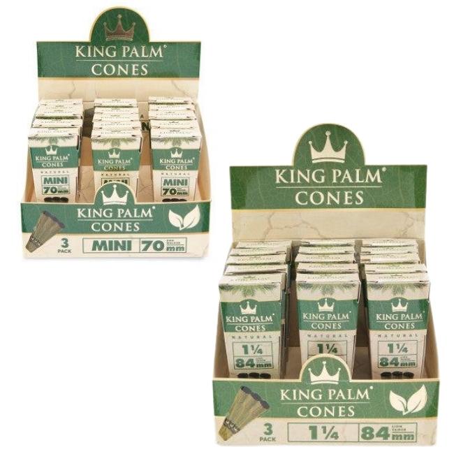 KING PALM 3PK NATURAL PRE ROLLED PALM CONES