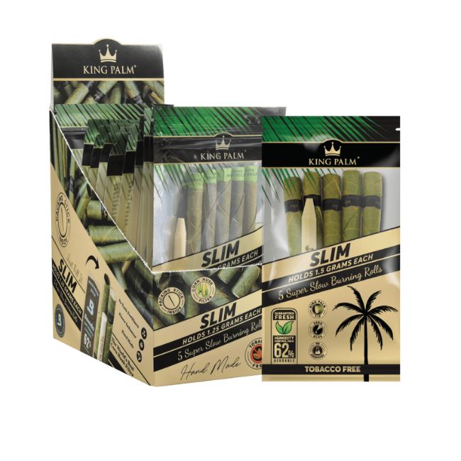 KING PALM 5PK SLIM 62% (1.5GRAM) HUMIDITY SUPER SLOW BURNING CONES