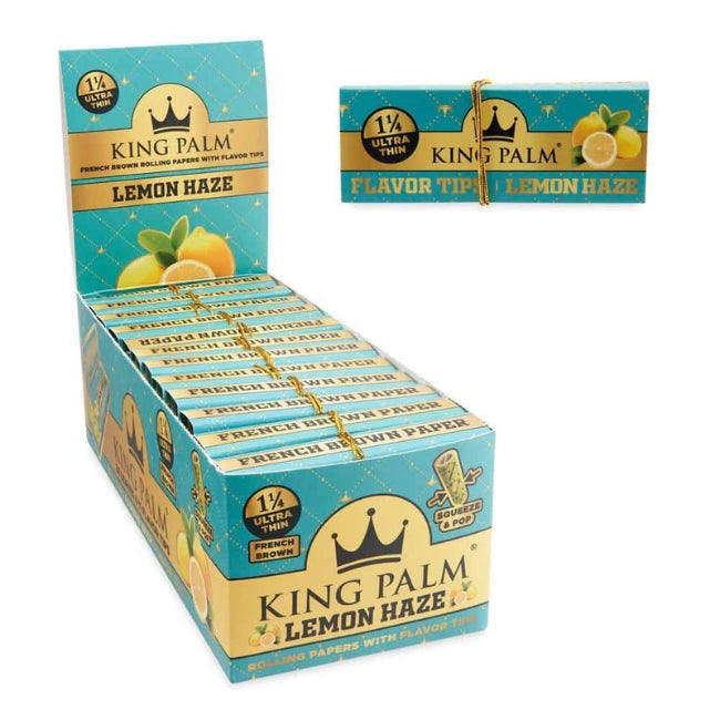 KING PALM 1 1/4 ULTRA THIN 24PK ROLLING PAPERS WITH FLAVOR TIPS