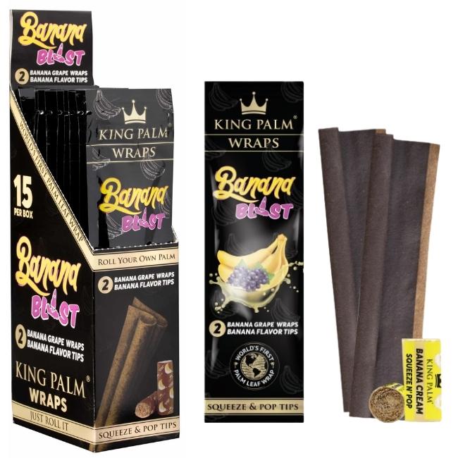 KING PALM FLAVORED PALM LEAF BLUNT XL WRAPS WITH TIPS 2PK