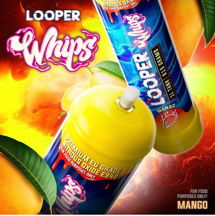 LOOPER WHIPS 615G N20 1LITRE TANK FLAVORED CREAM CHARGERS