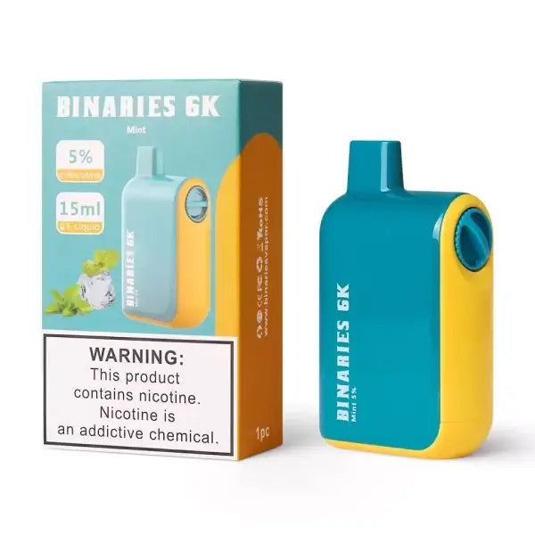 Binaries 6K 15ML 6000 Puffs 650mAh Adjustable Airflow Prefilled Nicotine Salt Rechargeable Disposable Device With Mesh Coil By Horizon Tech