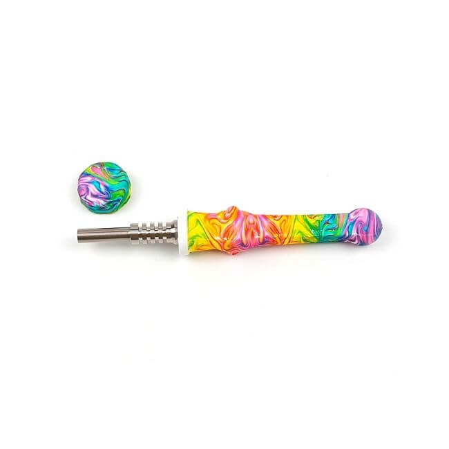 Silicon Nector Collector Assorted Design And Colors With Titanium Nail Attached