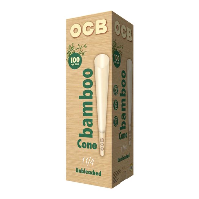 OCB UNBLEACHED 1 1/4 HEMP CONES 100CT/ BOX