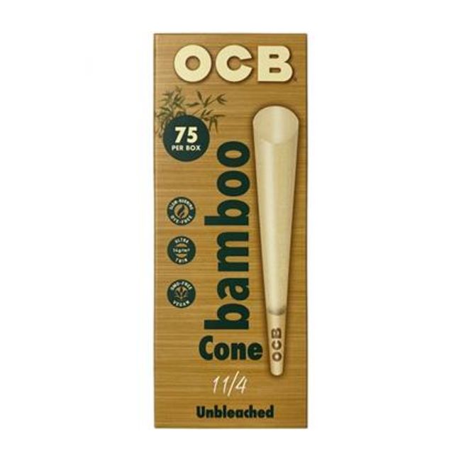 OCB UNBLEACHED 1 1/4 HEMP CONES 75CT/ BOX