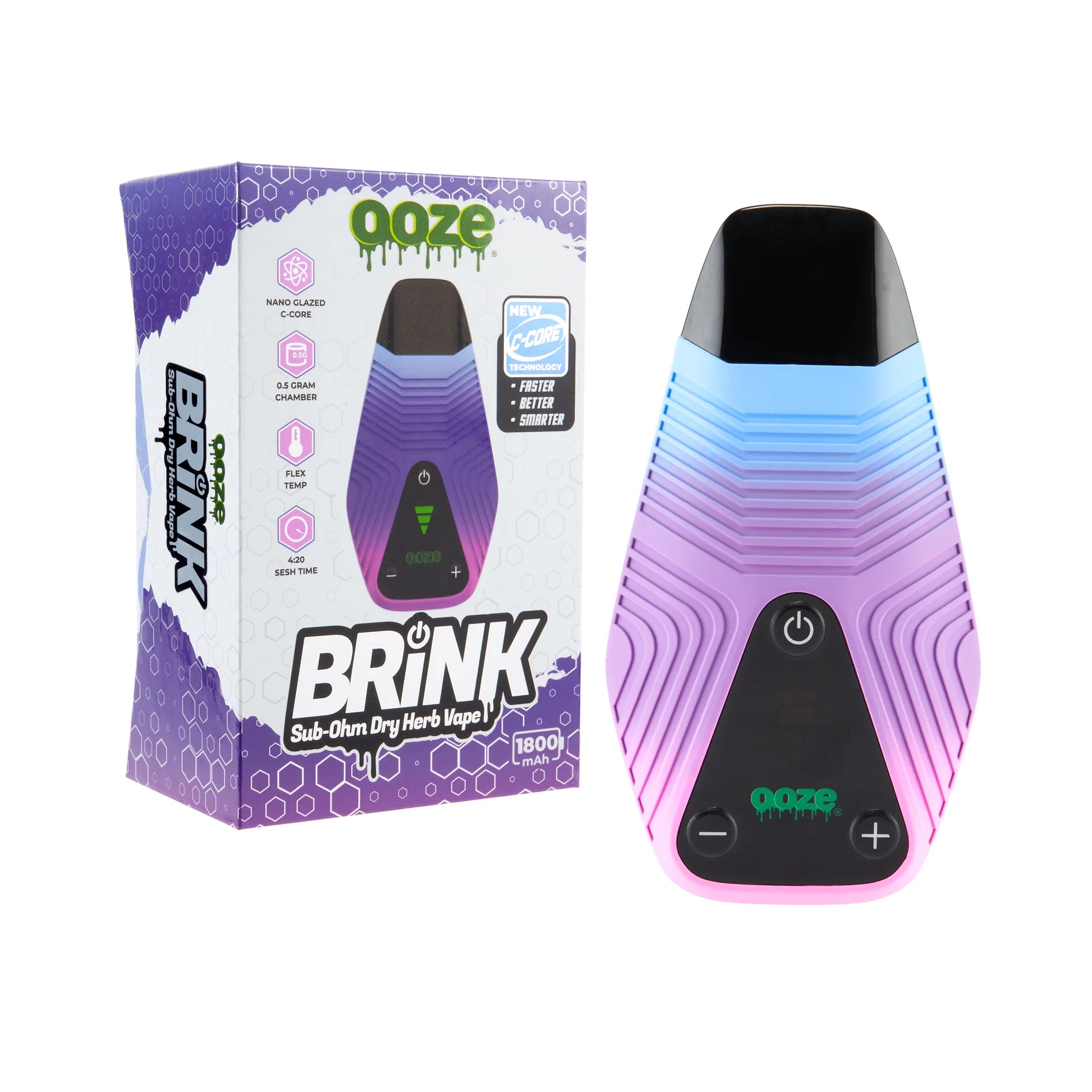 Ooze Brink 1800mAh Sub Ohm Dry Herb Vaporizer With C-Core Technology