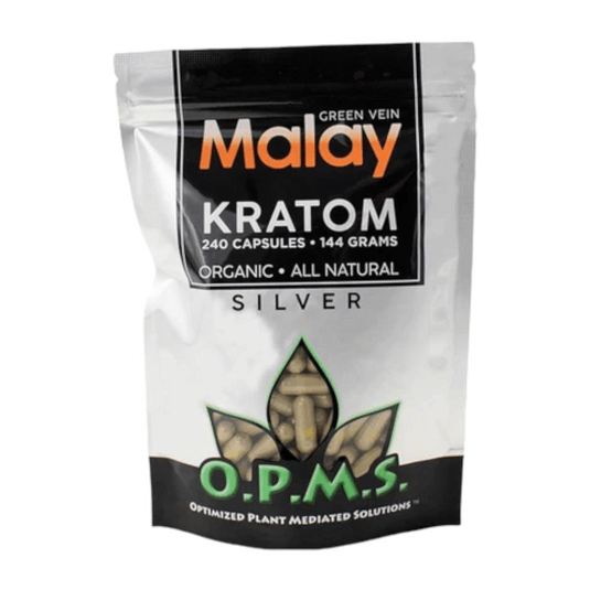 OPMS SILVER KRATOM (144 GRAMS) 240CT CAPSULES