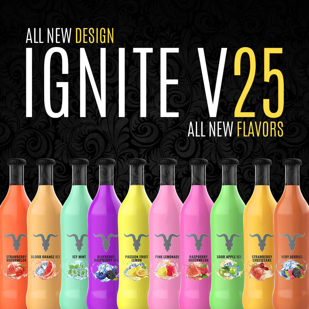 Ignite V25 7.5ML 2500 Puffs 1000mAh Prefilled Synthetic Nicotine Disposable Vape Pen Device