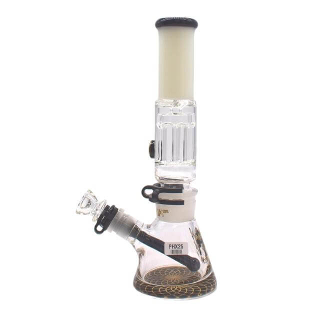 PHOENIX GLASS 12″ RAINFORCED PILLAR PERC DESIGN BEAKER WATER PIPE