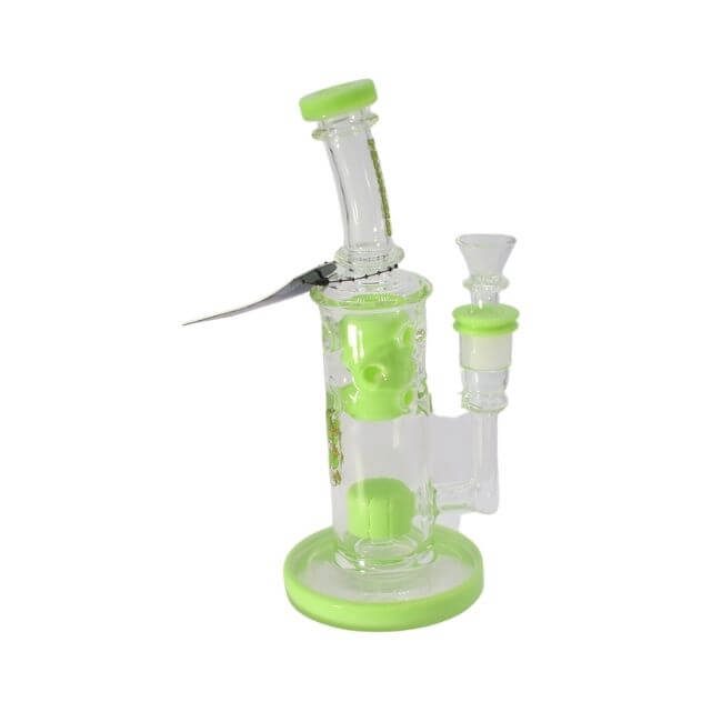 PHOENIX GLASS 8″ MOTHERSHIP STRAIGHT FAB PERC DESIGN WATER PIPE