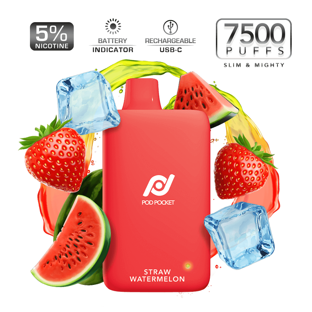 Pod Pocket 10ML 7500 Puffs 650mAh Prefilled Nicotine Salt Rechargeable Disposable Device With Mesh Coil