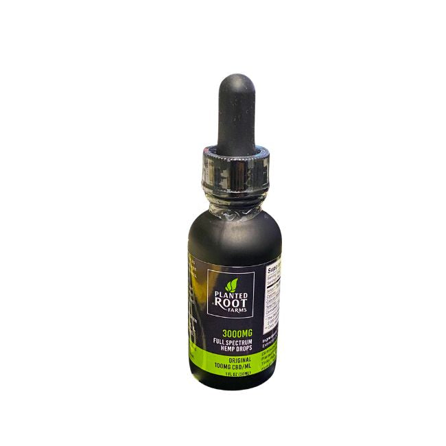 PLANTED ROOT FARMS FULL SPECTRUM 3000MG HEMP DROPS TINCTURE 30ML BOTTLE