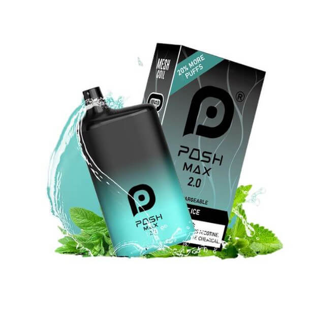 Posh Max 2.0 ZERO NICOTINE 14ML 5200 Puffs Prefilled Nicotine Salt Rechargeable Disposable Device With Mesh Coil