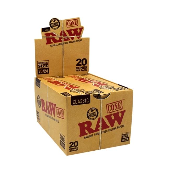 RAW CLASSIC CONE SINGLE SIZE 20CT/ BOX