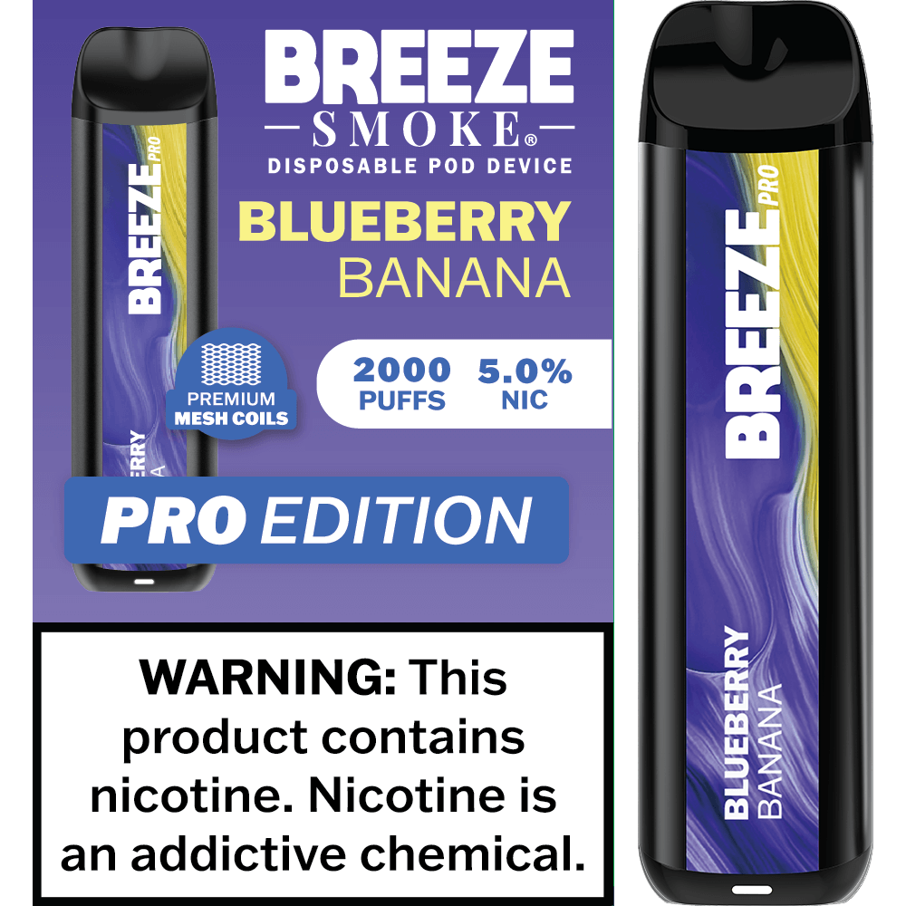 Breeze Smoke Pro Edition 6ML 2000 Puffs 1000mAh Prefilled Synthetic Nicotine Salt Pod Device With Mesh Coil Technology