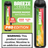 Breeze Smoke Pro Edition 6ML 2000 Puffs 1000mAh Prefilled Synthetic Nicotine Salt Pod Device With Mesh Coil Technology