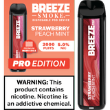 Breeze Smoke Pro Edition 6ML 2000 Puffs 1000mAh Prefilled Synthetic Nicotine Salt Pod Device With Mesh Coil Technology