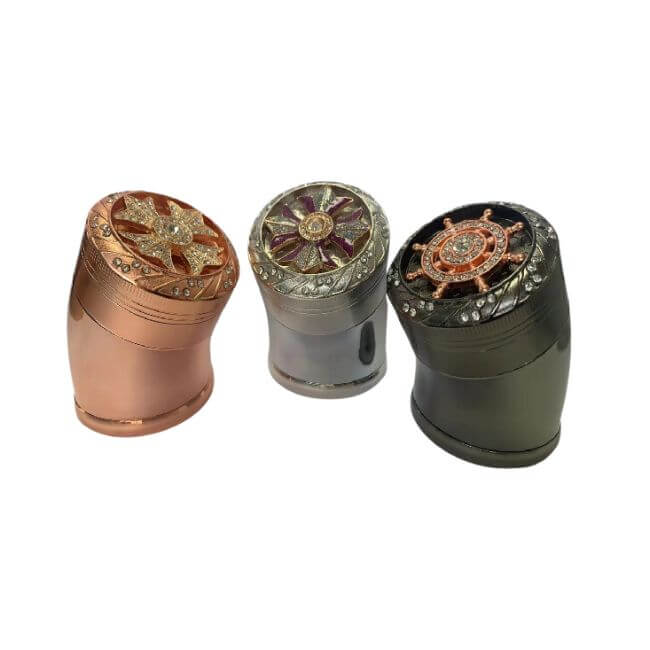 DIAMOND ON TOP DESIGN 4 PARTS ZINC ALLOY 63MM GRINDER SINGLE