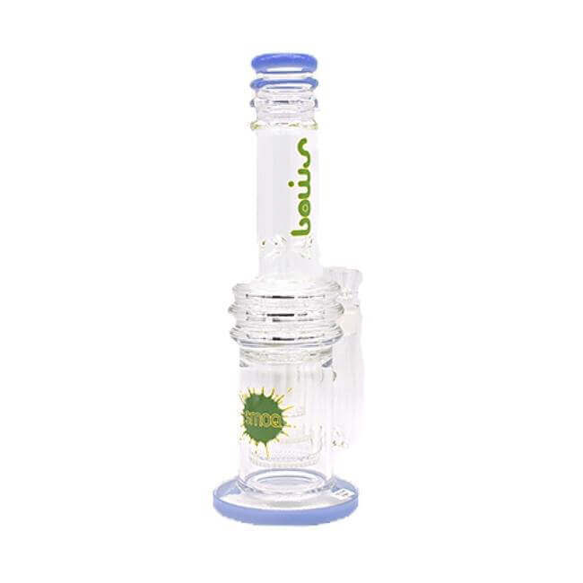 SMOQ GLASS 16″ TRIPLE PERC DESIGN WITH ASH CATCHER WATER PIPE