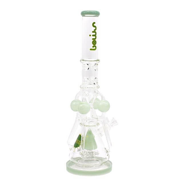 SMOQ GLASS 18″ DOUBLE ASH CATCHER WITH CONE DESIGN WATER PIPE