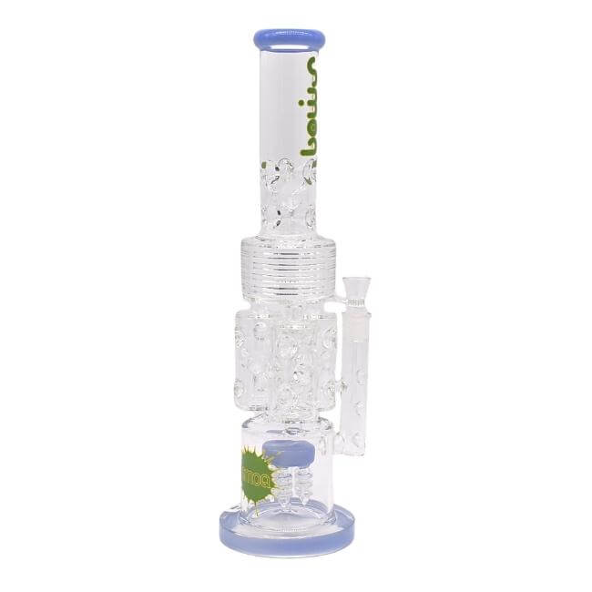 SMOQ GLASS 16″ TRIPLE ASH CATCHER DESIGN WATER PIPE