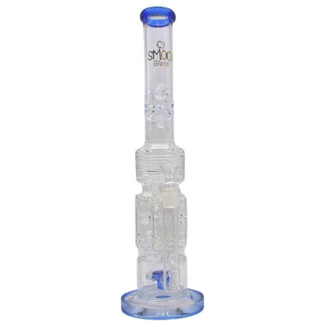 SMOQ GLASS 18″ TRIPLE ASH CATCHER DESIGN WATER PIPE