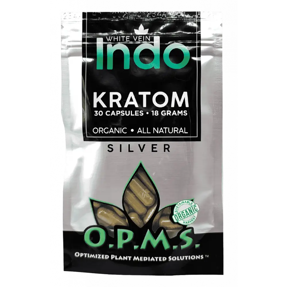 OPMS SILVER KRATOM (18 GRAMS) 30CT CAPSULES