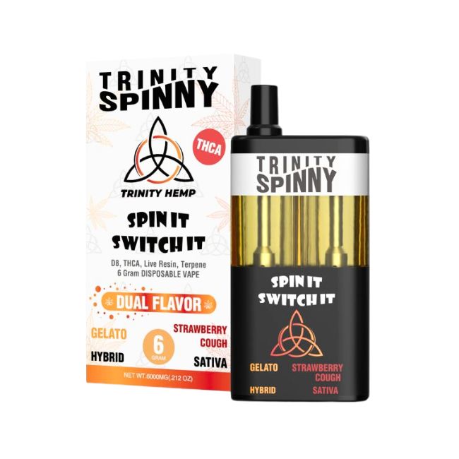 TRINITY HEMP SPIN IT SWITCH IT D8 + THCA + HHC + LIVE RESIN 6GM DUAL FLAVOR DISPOSABLE